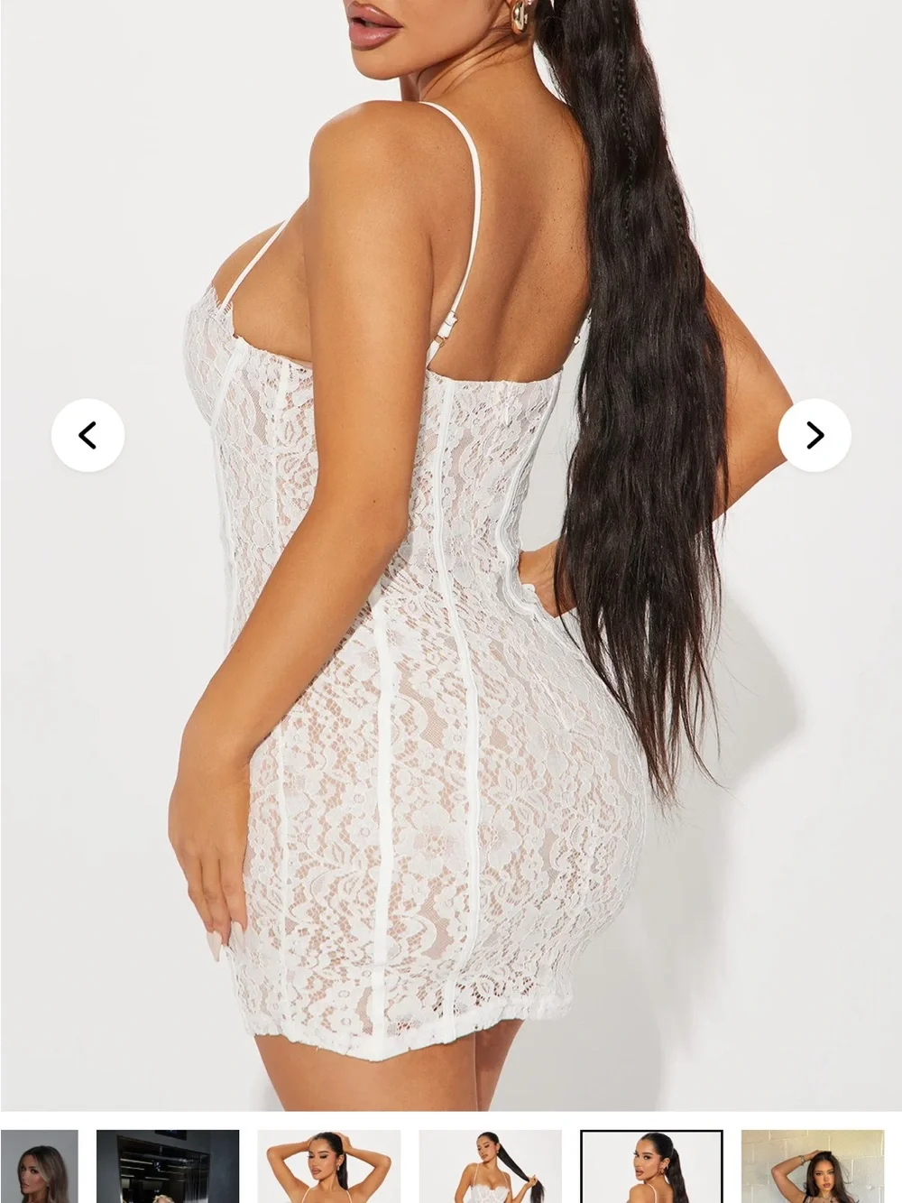 Fashion Nova White Sheer Lace Chemise